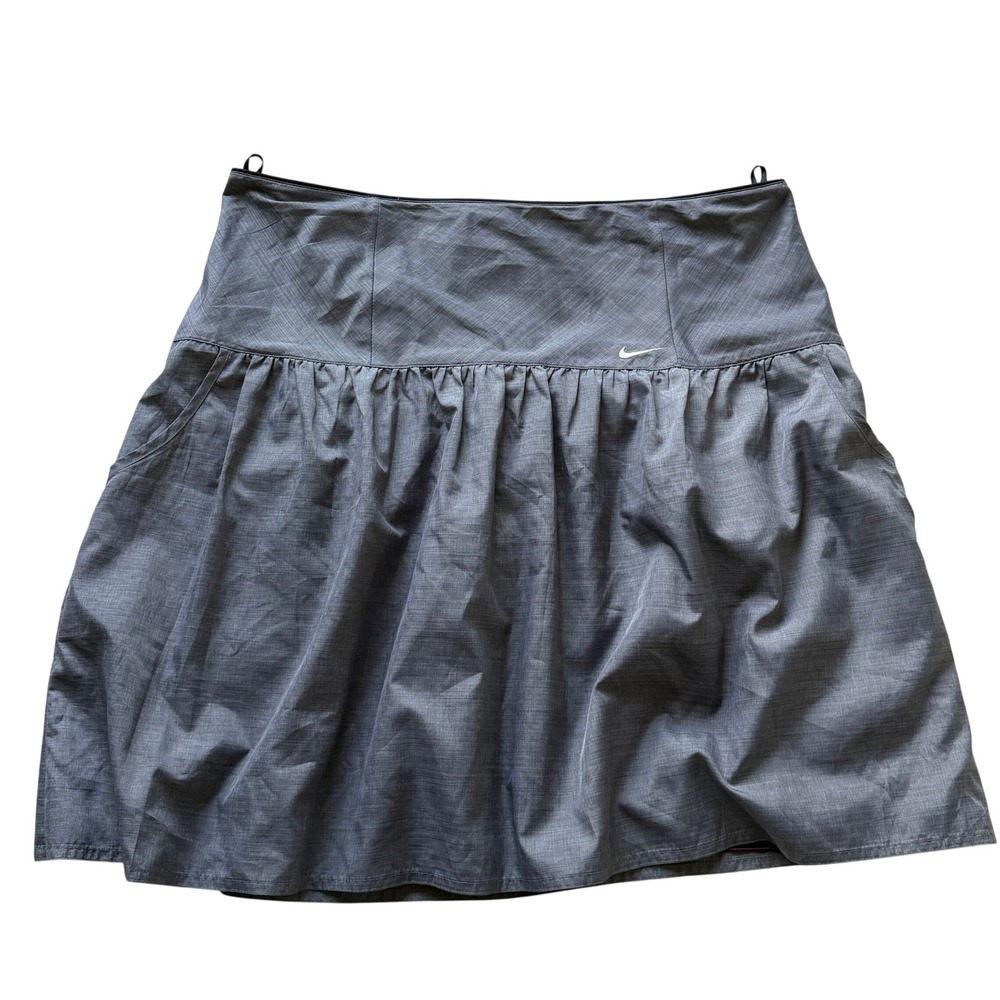 Nike Reversible Sport Skirt Grey Polka Dot Athletic Tennis Golf 16 Pockets Sport